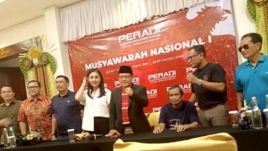 Konferensi Pers Organisasi Advokat Peradi Pergerakan yang akan menggelar Musyawarah Nasional (Munas) I di Hotel Golden Tulip Jineng Resort, Kuta, Badung, pada 25-27 Oktober 2024.