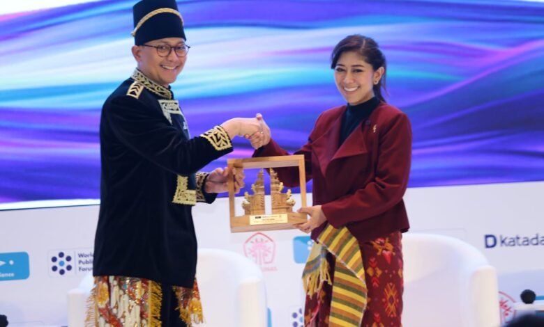 Menteri Komunikasi dan Digital, Meutya Hafid di acara World Public Relations Forum 2024 di Nusa Dua, Bali, Rabu (20/11/2024).