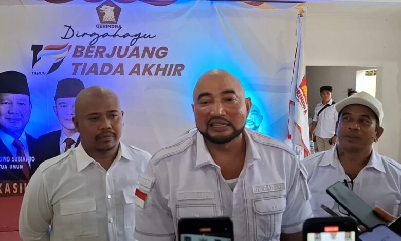 Ketua DPD Partai Gerindra Bali Made Mulyawan Arya alias De Gadjah dalam gelaran HUT ke-17 Partai Gerindra di Kantor DPD Gerindra Bali, Kamis (6/2/2025). (Dok/Rahma).