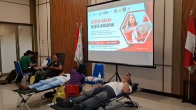 Suasana aksi donor darah oleh Pengurus Wilayah Ikatan Wartawan Online (PW-IWO) Bali dan Komite Donor Darah Indonesia (KDDI) di Aula Poli Classroom 1&2 lt.5 RS. Prof Ngurah, Sabtu (22/2/2025). (Dok/Rahma).