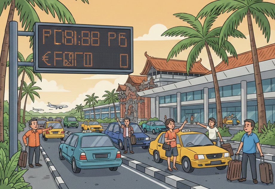 Ilustrasi antar-jemput penumpang di bandara. (dok.AI)