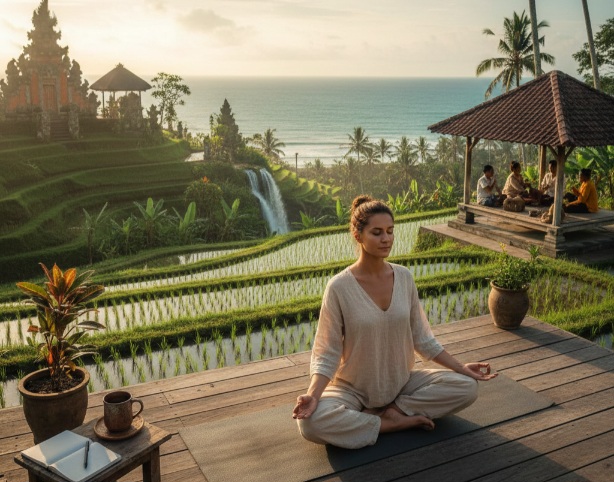 Ilustrasi cara sehat mental di Bali. (dok.AI)