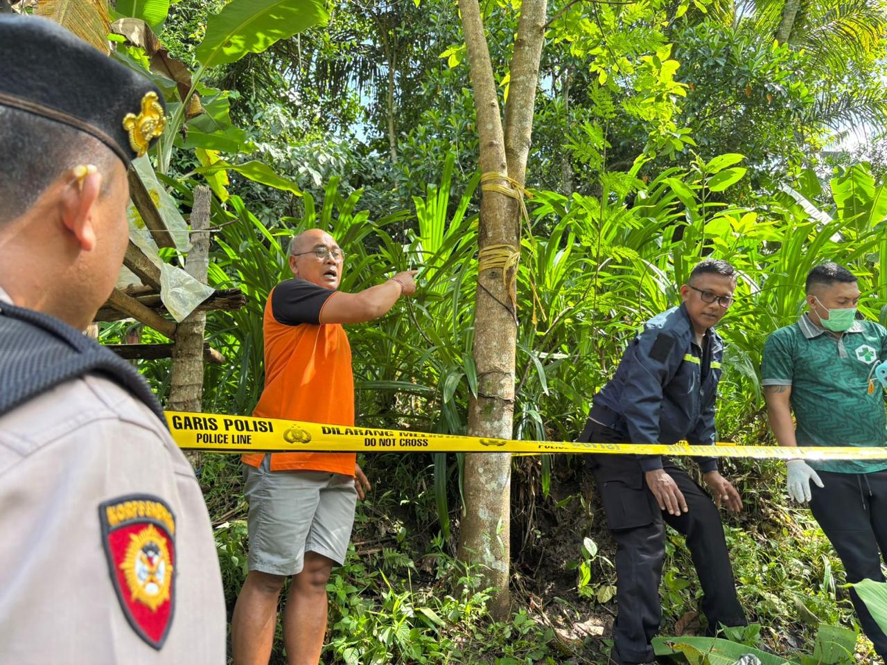 Lokasi penemuan korban IWBP di kebun milik keluarganya, pada Sabtu (3/1/2025). (dok.istimewa)