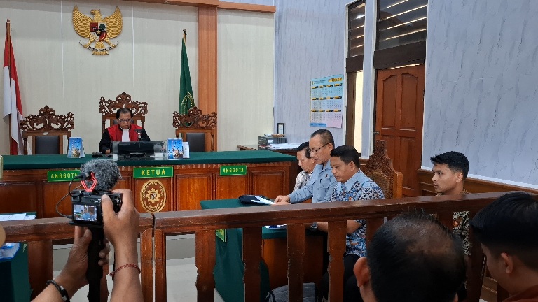 Suasa sidang praperadilan Kepala Kanwil BPN Bali, I Made Daging, di Pengadilan Negeri Denpasar, Jumat (6/2/2026). (dok.Rahma)