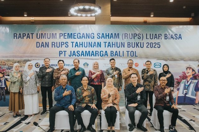 PT Jasamarga Bali Tol (PT JBT) saat Rapat Umum Pemegang Saham Tahunan (RUPST) Tahun Buku 2025 di Denpasar, Jumat (22/5/2026). (dok: istimewa)