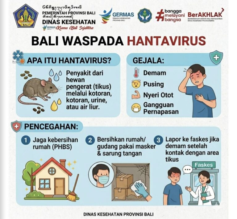 Poster himbaun Antisipasi Potensi Penyebaran Hanta Virus di Bali oleh Dinas Kesehatan Provinsi Bali. (dok: Dinkes Bali)