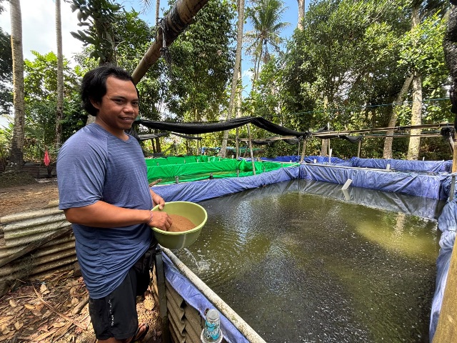 I Nyoman Miasa, pengusaha pembibitan ikan lele di Badung. (dok: bri)