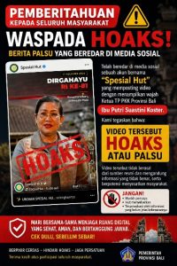 Beredar video hoaks sosok Ny. Putri Suastini Koster terkait undian berhadiah HUT RI ke-81 BPD Bali. (dok: istimewa)