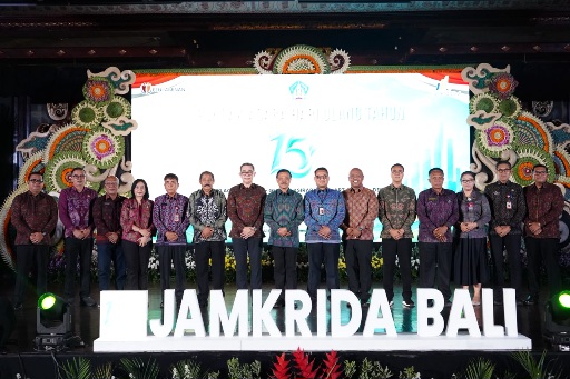 HUT ke-15 PT Jamkrida Bali Mandara di Gedung Ksirarnawa, Taman Budaya Provinsi Bali, Senin (10/8/2026). (dok: istimewa)